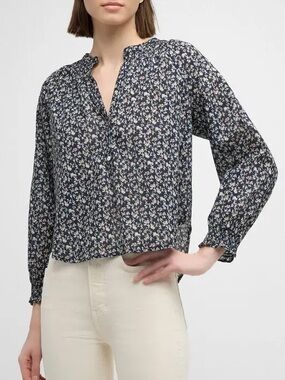 Veronica Beard Pienza Lightweight Cotton Floral Top XS